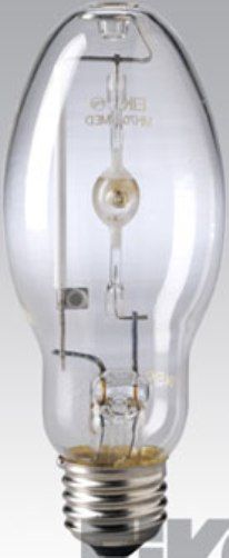 Eiko MH50/U/MED model 49188 Metal Halide Bulb, 50 Watts, Clear Coating, 5.50/139.7 MOL in/mm, 2.13/54.0 MOD in/mm, 10000 Avg Life, 3400 Approx Initial Lumens, 2100 Approx Mean Lumens, ED-17 Bulb, E26 Medium Screw Base, Pulse Start Special Description, 3.44/87.3 LCL in/mm, 4000 Color Temperature Degrees of Kelvin, M110 ANSI Ballast, 70 CRI, UPC 031293491886 (49188 MH50UMED MH50-U-MED MH50 U MED EIKO49188 EIKO-49188 EIKO 49188)