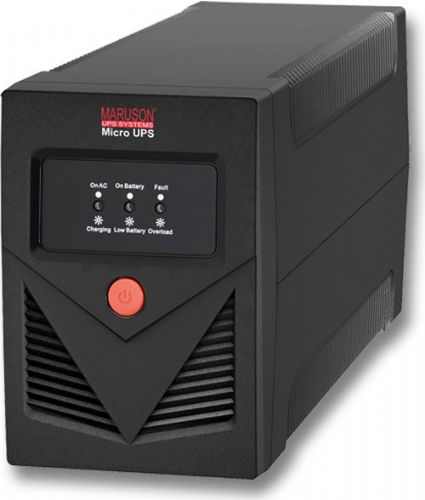 Maruson MIC-900A AVR UPS With High Reliability Design 900VA/480W, 30mins/100W; Multiple LEDs indicates UPS statuses, including normal. charging, back-up, battery low, fault, and overload; Two boost and one buck AVR to stabilize input voltage; Advanced battery management increases longevity, performance, and reliability; UPC MARUSONMIC900A (MARUSONMIC900A MARUSON MIC900A MIC 900 A MARUSON-MIC900A MIC-900-A)