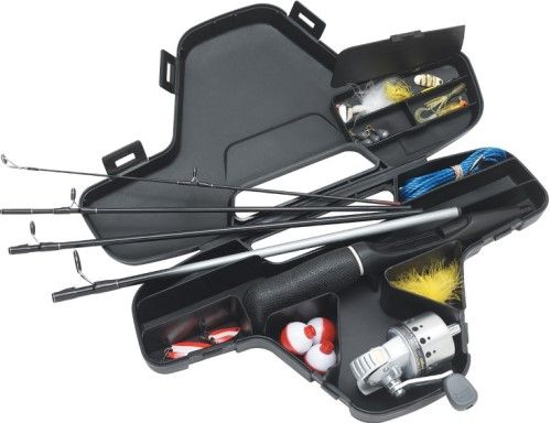 Daiwa MINICAST Hard System Travel Kit; Ultralight MC40 reel with aluminum alloy body and nose cone, smooth disc drag and easy push-button casting; Pre-wound with 4 lb. test line; Matching 41/2 foot, five-piece ultralight rod for 2-6 lb. test lines, 1/16 to 1/4 ounce lures; Ultra-compact hard case with built-in tackle compartments; UPC 043178942574 (MINI-CAST MINI CAST)