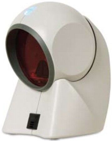 Honeywell MK7120-71B41 Model MS7120 Orbit Hands-free General Purpose Omnidirectional Laser Scanner with Mounting plate, 2.9m (9.5') straight RS232 cable, US power supply and Documentation, Light Gray, Scan Pattern Omnidirectional 5 fields of 4 parallel lines, 1120 scan lines per second, Print Contrast 35% minimum reflectance difference (MK712071B41 MK7120 71B41 MK-7120 MK 7120 MS-7120 MS 7120)