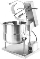 Cleveland MKDT-12-T Tilting 2/3 Steam Jacketed Direct Steam Tabletop Mixer Kettle - 12 Gallon, 7.5 Amps, 60 Hertz, 1 Phase, 120 Voltage, Mixer Features, Floor Model Installation, Partial Kettle Jacket, 1/2" Steam Inlet Size, Tilting Style, Single Kettle Type, 50 PSI steam jacket rating, Large pouring lip, 3/4 hp D.C. timing belt, Gallon markings on scraper shaft, Safety device prevents high-speed starts, UPC 400010765652 (MKDT-12-T MKDT 12 T MKDT12T) 