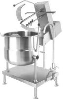 Cleveland MKDT-20-T Tilting 2/3 Steam Jacketed Direct Steam Mixer Kettle, 7.5 Amps, 60 Hertz, 1 Phase, 120 Voltage, 20 Gallons Capacity, Mixer Features, Floor Model Installation, Partial Kettle Jacket, 1/2" Steam Inlet Size, Tilting Style, Single Kettle, 50 PSI steam jacket rating, Double pantry faucet, 3/4 hp D.C. timing belt, Large pouring lip, Gallon markings on scraper shaft, UPC 400010765645 ( MKDT-20-T  MKDT 20 T  MKDT20T) 