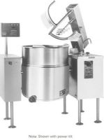 Cleveland MKEL-60-T Tilting 2/3 Steam Jacketed Electric Mixer Kettle, 108.5 Amps, 60 Hertz, 3 Phase, 208/240 Voltage, 29.442 - 39.198 Kilowatts Wattage, Mixer Features, Floor Model Installation, Partial Kettle Jacket, Electric Power, Tilting Style, Single Kettle, 3/4" Water Inlet Size, Stainless steel construction, 50 PSI steam jacket and safety valve rating, High-capacity, large pouring lip, 3 hp agitator, scraper, and bridge lift, UPC 400010765423 (MKEL-60-T MKEL 60 T MKEL60T) 