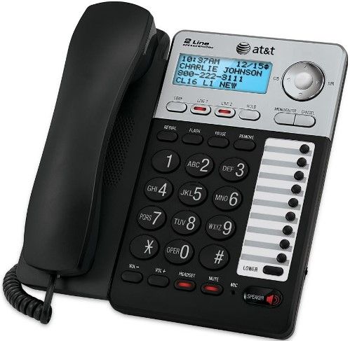 AT&T ML17929 Corded Phone, 2-Line Operation, Caller ID/Call Waiting, Speakerphone, Dial Display, 99 Station Name/Number Caller ID Memory, 100 Station Phone Directory/Dialer, 3-Way Conferencing, Call Indicator, 18 Station Speed Dial, Line Selection, Speakerphone Volume Control, Distinctive Ringing Tones, UPC 650530023057 (ML-17929 ML 17929)