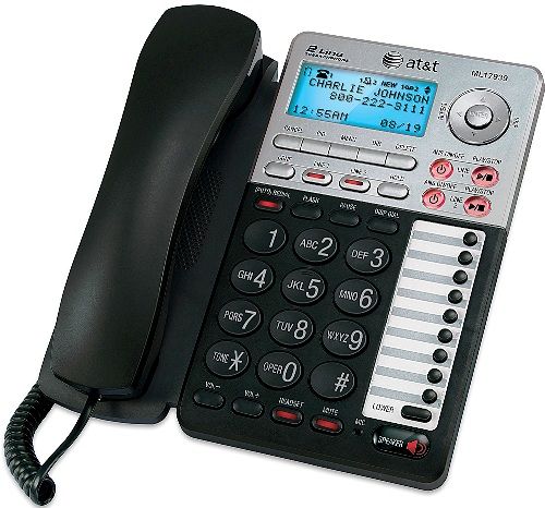 AT&T ML17939 Two-Line Speakerphone with Caller ID/Call Waiting and Digital Answering System, 3-party conferencing, Line-status indicator, Auto line selection, Clearspeak dial-in-base speakerphone, 100 name and number phonebook directory, 18-number speed dial, Headset compatible (2.5mm jack), Display dial, Line power mode, UPC 650530019715 (ML-17939 ML 17939)