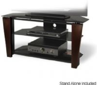 Images ML-2489 Wide Flat Panel TV Stand - Up to 32" - 50" recommended TV Size, Floating Tinted Tempered Glass Top, Cable Management System, Real Wood Finish (ML 2489 ML2489) 