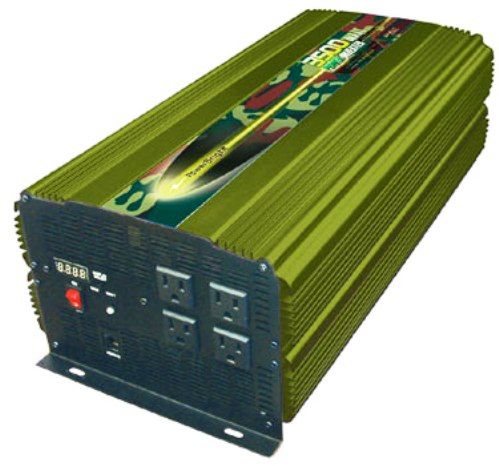 PowerBright ML3500-24 Modified Sine Wave Inverter 3500W Power 24V, Includes a Volt And Watt LED Display, Anodized aluminum case, durability & maximum heat dissipation, Digital Led Display, Built-in Cooling Fan, Overload Indicator, Cordless Remote Control optional (ML350024 ML3500 24 ML-350024 ML 350024 ML3500 ML-3500 PowerBright)