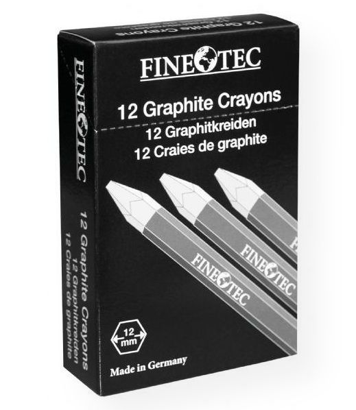 Finetec ML 422 Graphite Crayon 2B; Large format graphite sticks produce very dark lines; No-roll hexagonal shape allows for varied application, from broad, shaded areas to fine details; Each stick measures 4.675