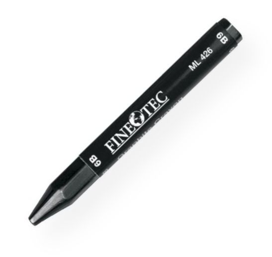 Finetec ML 426 Graphite Crayon 6B; Large format graphite sticks produce very dark lines; No-roll hexagonal shape allows for varied application, from broad, shaded areas to fine details; Each stick measures 4.675