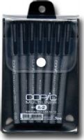 Copic MLA2 Multiliner (Disposable), 7-Piece Black Pen Set (No Brush); These precision drawing pens contain permanent, waterproof, pigment-based ink that will not bleed into Copic markers; Disposable, plastic barrel, available in a variety of sizes, including unique brush tips, to offer distinctive line variation; UPC COPICMLA2 (COPICMLA2 COPIC MLA2 MLA 2 COPIC-MLA2 MLA-2) 