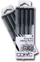 Copic MLAFINE Multiliner (Disposable), Pen Set; These precision drawing pens contain permanent, waterproof, pigment based ink that will not bleed into Copic markers; Disposable, plastic barrel, available in a variety of sizes, including unique brush tips, to offer distinctive line variation; Ideal for fine art, design, comics, sketching, and papercrafting; UPC COPICMLAFINE (COPICMLAFINE COPIC MLAFINE COPIC-MLAFINE) 