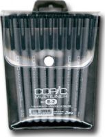 Copic MLB2 Multiliner (Disposable), 9-Piece Black Pen Set (Includes 2 Brush); These precision drawing pens contain permanent, waterproof, pigment-based ink that will not bleed into Copic markers; Disposable, plastic barrel, available in a variety of sizes, including unique brush tips, to offer distinctive line variation; UPC COPICMLB2 (COPICMLB2 COPIC MLB2 MLB 2 COPIC-MLB2 MLB-2) 