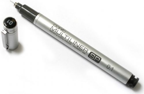 Copic MLSP01 Multiliner SP (Refillable), Black Pen 0.1 mm; Waterproof, pigment based, refillable pens with replaceable nibs; Each pen is made from durable aluminum; Compatible with Copic markers; Pigment Based Inking Pens; Aluminum Body; Refill Cartridges; Replaceable Tips; Black in 10 sizes - including 0.03 mm thru Brush; Waterproof And Archival; UPC COPICMLSP01 (COPICMLSP01 COPIC MLSP01 MLSP 01 COPIC-MLSP01 MLSP-01)