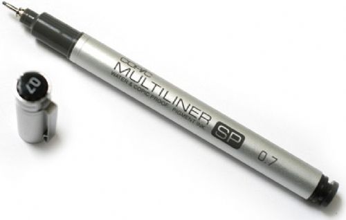 Copic MLSP07 Multiliner SP (Refillable), Black Pen 0.7 mm; Waterproof, pigment based, refillable pens with replaceable nibs; Each pen is made from durable aluminum; Compatible with Copic markers; Pigment Based Inking Pens; Aluminum Body; Refill Cartridges; Replaceable Tips; Waterproof And Archival; Compatible with Copic Markers; UPC COPICMLSP07 (COPICMLSP07 COPIC MLSP07 MLSP 07 COPIC-MLSP07 MLSP-07)