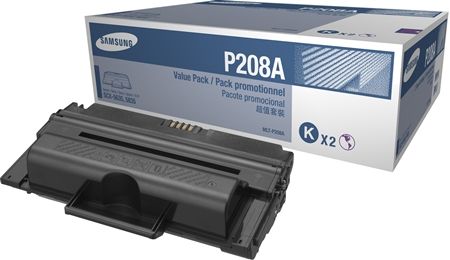 Samsung MLT-P208A Black Toner Cartridge (2 Pack) For use with Samsung SCX-5635FN and SCX-5835FN Printers, Up to 10000 pages at 5% Coverage, New Genuine Original Samsung OEM Brand, UPC 635753612240 (MLTP208A MLT P208A ML-TP208A MLTP-208A)