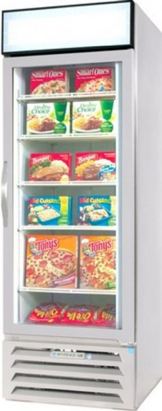 Beverage Air MMF23-1-W-LED Marketmax Glass Door Merchandising Freezer with LED Lighting, 10.9 Amps, 60 Hertz, 1 Phase, 115 Volts Voltage, Doors Access Type, 23 Cubic Feet Capacity, White Color, Bottom Mounted Compressor, Swing Door Style, Glass Door Type, 1/3 Horsepower, 1 Number of Doors, 5 Number of Shelves, 1 Sections, 78