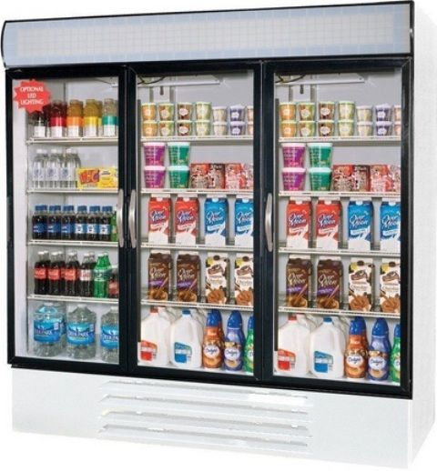 Beverage Air MMF72-5-W-LED Marketmax 3 Glass Door Merchandising Freezer with LED Lighting and Swing Doors, 15 Amps, 60 Hertz, 1 Phase, 115 Volts, Doors Access Type, 72 Cubic Feet Capacity, White Color, Bottom Mounted Compressor, Swing Door Style, Glass Door Type, 1/3 Horsepower, 3 Number of Doors, 15 Number of Shelves, 3 Sections, 61.75