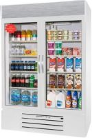 Beverage Air MMR49HC-1-W White Marketmax Refrigerated Glass Door Merchandiser with LED Lighting, 49 cu. ft. Capacity, 8.8 Amps, 60 Hertz, 1 Phase, 115 Voltage, 1/3 HP Horsepower, 2 Number of Doors, 10 Number of Shelves, 1 Sections, 36° - 38° F Temperature Range, 49" W x 28.50" D x 61.75" H Interior Dimensions, Bottom Mounted Compressor Location (MMR49HC-1-W MMR49HC 1 W MMR49HC1W) 
