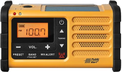 Sangean MMR-88 FM/AM/Weather/Handcrank/Solar/Emergency Alert Radio, Receives all 7 NOAA Weather Channel and Reports, 19 Random Preset Stations (AM/FM Mixed), Public Alert Certified Weather Radio, Powered by Handcrank Dynamo/Solar Panel/DC in (Micro USB B Type) to Rechargeable Lithium Battery, Illumination Lamp, Charging LED Indicator, UPC 729288024804 (MMR88 MMR 88 MM-R88) 