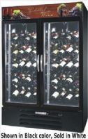 Beverage Air MMRR49-1-W-LED Marketmax Dual Temperature Hinged Glass Two Door Wine Merchandiser, White; 49 cu.ft. capacity; 1/3 Horsepower; 60" Depth with Door Open 90°; LED lighting provides hidden light source for increased product visibility; Heavy duty construction includes white coated steel interior walls (MMRR491WLED MMRR49-1W-LED MMRR491-WLED MMRR49-1-W) 