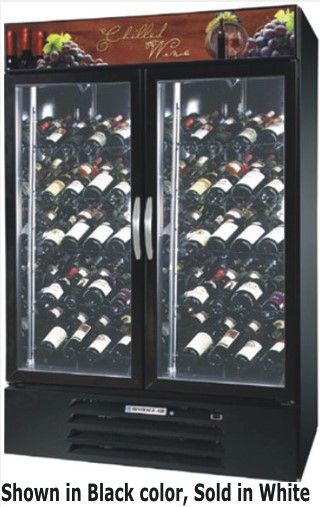 Beverage Air MMRR49-1-W-LED Marketmax Dual Temperature Hinged Glass Two Door Wine Merchandiser, White; 49 cu.ft. capacity; 1/3 Horsepower; 60
