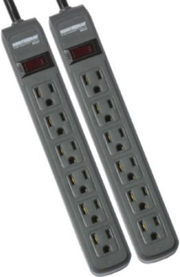 Minuteman MMS362P Standard 6-Outlet Surge Protector, Two units in one pack, Protects against line surges and spikes, Six grounded outlets each, Wall mountable, UL 1449 certified, 241 Joules, 2 position on/off, 15A AC circuit breaker, Maximum peak current 12000A, 3 ft. Power cord length, Dimensions 10.79 x 3.27 x 3.15, UPC 784755153357 (MMS-362P MMS 362P MM-S362P MMS362)