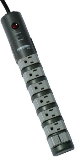 Minuteman MMS780R MMS Series 8-Outlet/6-Rotating Outlet Surge Protector, 2160 Joules, Rotating outlets designed for connecting multiple transformers, Six 180 rotating outlets and two fixed outlets, Cord management design, Wall mountable, Seven-foot power cord, UL 1449 certified, $100000 connected equipment warranty protection, UPC 784755153401 (MMS-780R MMS 780R MMS780)