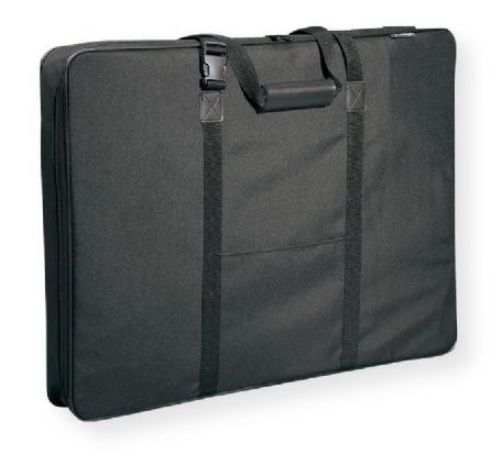 Prestige MN2436 Carry All Soft Sided Art Portfolio; Black Color and Nylon Material; Rigid wire sewn frame; Zippered pouch inside, Oversized storage pocket for artwork easy access; 3.00