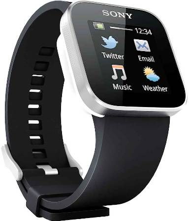 Sony MN2BLACK SmartWatch, Black; Read Texts, Emails or Social Media Updates; Play Music from Smartphone; Multi-Touch 1.3