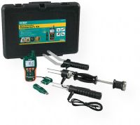 Extech MO290-RK Water Restoration Contractor Kit; A complete solution for the Restoration Contractor; MO290 - Pinless Moisture Psychrometer + InfraRed Thermometer; RHT10 - Humidity/Temperature USB Datalogger w/ GPP (g/kg) Calculation Supplied in a rugged heavy duty hard carrying case that provides protection and organization for the meters and accessories whenever they are needed; UPC 696394997035 (MO290RK EXTECH-MO290-RK EXTECH-MO290RK MO290/RK) 