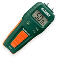 Extech MO50 Moisture Meter; Displays moisture level in wood and building materials such as wall board, sheet rock, cardboard, plaster, concrete, and mortar; Audible Alert tone rate beeps faster as the moisture level increases; Icons display low, medium and high levels of moisture content; Easy to use, compact sized design; UPC 793950470510 (MO50 MO-50 METER-MO50 EXTECHMO50 EXTECH-MO50 EXTECH-MO-50) 