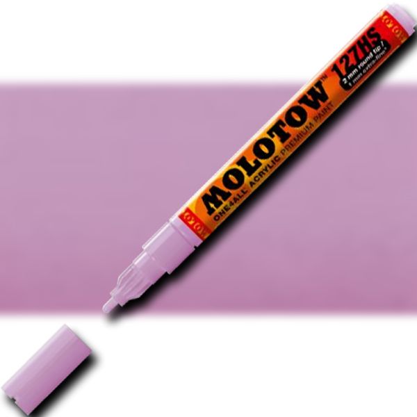 Molotow 127216 Extra Fine Tip, 2mm, Acrylic Pump Marker, Lilac Pastel; Premium, versatile acrylic-based hybrid paint markers that work on almost any surface for all techniques; Patented capillary system for the perfect paint flow coupled with the Flowmaster pump valve for active paint flow control makes these markers stand out against other brands; EAN 4250397600192 (MOLOTOW127216 MOLOTOW 127216 M127216 ACRYLIC PUMP MARKER ALVIN LILAC PASTEL)