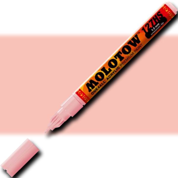 Molotow 127427 Crossover Tip Acrylic Pump Marker, 1.5mm, Pale Pink Skin Pastel; Premium, versatile acrylic-based hybrid paint markers that work on almost any surface for all techniques; Patented capillary system for the perfect paint flow coupled with the Flowmaster pump valve for active paint flow control makes these markers stand out against other brands; EAN 4250397610177 (MOLOTOW127427 MOLOTOW 127427 M127427 ACRYLIC MARKER 1.5mm PALE PINK SKIN PASTEL)