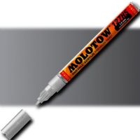 Molotow 127505 Crossover Tip Acrylic Pump Marker, 1.5mm, Metallic Silver; Premium, versatile acrylic-based hybrid paint markers that work on almost any surface for all techniques; Patented capillary system for the perfect paint flow coupled with the Flowmaster pump valve for active paint flow control makes these markers stand out against other brands; EAN 4250397610306 (MOLOTOW127505 MOLOTOW 127505 M127505 ACRYLIC MARKER 1.5mm METALLIC SILVER) 