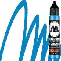 Molotow 693161 Acrylic Marker Refill, 30ml, Shock Blue Middle; Premium, versatile acrylic-based hybrid paint markers that work on almost any surface for all techniques; Patented capillary system for the perfect paint flow coupled with the Flowmaster pump valve for active paint flow control makes these markers stand out against other brands; All markers have refillable tanks with mixing balls; EAN 4250397601823 (MOLOTOW693161 MOLOTOW 693161 ACRYLIC MARKER 30ML SHOCK BLUE MIDDLE) 