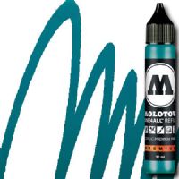 Molotow 693206 Acrylic Marker Refill, 30ml, Lagoon Blue; Premium, versatile acrylic-based hybrid paint markers that work on almost any surface for all techniques; Patented capillary system for the perfect paint flow coupled with the Flowmaster pump valve for active paint flow control makes these markers stand out against other brands; All markers have refillable tanks with mixing balls; EAN 4250397601908 (MOLOTOW693206 MOLOTOW 693206 ACRYLIC MARKER 30ML LAGOON BLUE) 