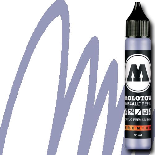 Molotow 693209 Acrylic Marker Refill, 30ml, Blue Violet Pastel; Premium, versatile acrylic-based hybrid paint markers that work on almost any surface for all techniques; Patented capillary system for the perfect paint flow coupled with the Flowmaster pump valve for active paint flow control makes these markers stand out against other brands; All markers have refillable tanks with mixing balls; EAN 4250397601939 (MOLOTOW693209 MOLOTOW 693209 ACRYLIC MARKER 30ML BLUE VIOLET PASTEL)
