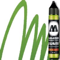 Molotow 693221 Acrylic Marker Refill, 30ml, Grasshopper; Premium, versatile acrylic-based hybrid paint markers that work on almost any surface for all techniques; Patented capillary system for the perfect paint flow coupled with the Flowmaster pump valve for active paint flow control makes these markers stand out against other brands; All markers have refillable tanks with mixing balls; EAN 4250397601984 (MOLOTOW693221 MOLOTOW 693221 ACRYLIC MARKER 30ML GRASSHOPPER) 