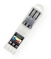 MOLOTOW M727110 Aqua Squeeze Pen 3-Set; These application tools are easy to fill with water, fluid watercolors, or inks; Mix your own colors, thin them with water, refill, repeat! The water/paint flow is regulated by squeezing the pen's body; Set includes three brushes, one each of 1 mm, 3 mm, and 4 mm; ; Shipping Weight 0.07 lb; Shipping Dimensions 0.63 x 2.00 x 9.13 in; EAN 4250397623689 (MOLOTOWM727110 MOLOTOW-M727110 DRAWING) 