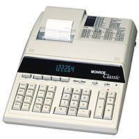 Monroe CLASSIC Printing Claculator, 12 Digit, Heavy-duty, Print/display, 5.0 lps, 2 Memory, Individual keyswitch technology, Time Clock, Crossfooting, Financial Functions, Enclosed paper roll, White (MONROECLASSIC MONCLASSICW MONCLASSIC MORCLASSIC MORCLASSICW) 
