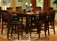 Mira Home Furnishings MONTEREY-COUNTER-HEIGHT-TABLE Monterey Counter Height Dining Table, Asian Hardwood in a Distressed Brown Finish, Craftsman-style Nail Heads as Accents, Chairs Sold Separately, Dimensions 65 in. L x 65 in. W x 5 in. H (MONTEREYCOUNTERHEIGHTTABLE MONTEREYCOUNTER-HEIGHTTABLE MONTEREY-COUNTER HEIGHT-TABLE) 