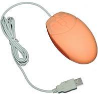 GrandTec MOU-500T Virtually Indestructible Mouse, 2-Button USB Optical Mouse, Tangerine (MOU 500T, MOU500T, MOU-500, MOU500)