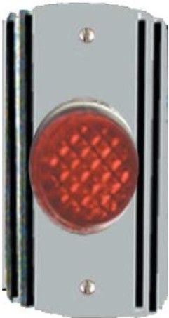 Alarm Controls MP-28L Chrome Plated Brass Miniplate; Polished Chrome Plated Brass Plate; 1.25 Wide X 2.25 long; .500 Dia. Green Led, Operates on 12 or 24 VDC; Led Current Draw 9 Ma. @ 12Vdc, 19 Ma. @ 24Vdc; Red and Black Leads 6