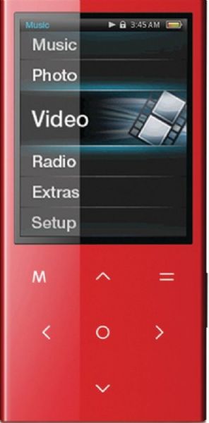 Coby MP757-4GRED Digital Player / Radio, 4 GB Flash Memory, BMP, GIF, JPEG Supported Digital Photo Standards, Lyrics display, text viewer Additional Features, Color Built-in Display, 240 x 320 Resolution, 2.4