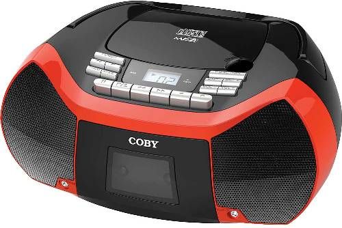 Coby MPCD101RD Cassette Radio Player/Recorder with MP3, Black/Red; CD player with MP3 support as well as an AM/FM radio with analog tuning; Includes auto stop and recording capabilities; 6 key auto stop cassette recorder; Plug in your mp3 player, smartphone, or other audio device to the 3.5mm AUX input; Include a high contrast LCD, stereo speakers, and a convenient carry handle; UPC 812180025663 (MPCD-101RD MPCD 101RD MPCD101R MPCD101)