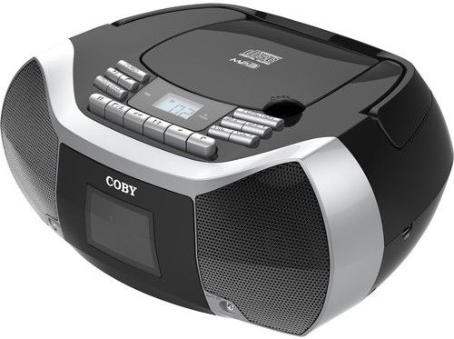 Coby MPCD102-BLK CD Cassette Radio Player and Recorder with MP3 and USB, Black, AM/FM stereo digital PLL tunning, 6 key auto stop cassette recorder, High contrast large LCD display, Reads CD-Readable-(CD-R) discs, CD-MP3/USB Playback capability, High-output stereo speakers will fill your home with dynamic audio, UPC 812180026004 (MPCD102BLK MPCD102 BLK MPCD-102-BLK MPCD 102-BLK) 