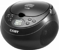 Coby MPCD170-BLK Portable Boombox, Black, Top-loading CD player with MP3 support, AM/FM radio with telescoping antenna, LCD display, Lightweight, portable design, Foldable handle, 3.5mm AUX Audio Jack, UPC 812180020415 (MPCD170BLK MPCD170 BLK MPCD-170-BLK MPCD 170-BLK)  