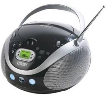 Coby MP-CD471 Portable MP3/CD Player with AM/FM Radio & USB Port, UPC 716829984710, 4.16 lbs, 10L x 9W x 7H in, Top-loading CD player, USB port for playing MP3/WMA files from USB drives, Plays regular CDs & MP3/WMA CDs, CD/CD-R/RW compatible, Programmable track memory, Digital LCD display, AM/FM radio, Telescopic FM antenna, Full-range stereo speakers, 3.5mm headphone jack, UPC 716829984710 (MP CD471 MPCD471)