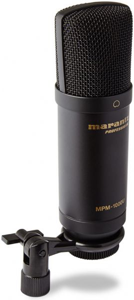 Marantz Professional MPM-1000U USB Condenser Microphone for DAW Recording or Podcasting, Black Color; Condenser microphone with USB output; Perfect for DAW recording or podcasting applications; Extended frequency response and low self-noise; High speed analog to digital converter; Solid construction; Dimensions 6.22