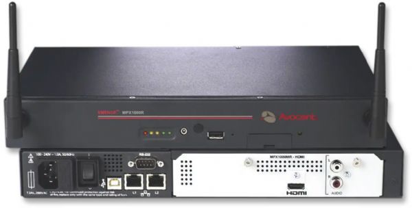Avocent MPX1000T-001 Emerge MPX Wireless HD Multipoint Extender, Supported audio standards include stereo analog audio supported via white and red RCA connectors, coaxial digital audio (S/PDIF) supported via RCA connector and optical digital audio supported via Toslink connector (MPX1000T001 MPX1000T 001 MPX1000 MPX-1000 MPX-1000T-001)
